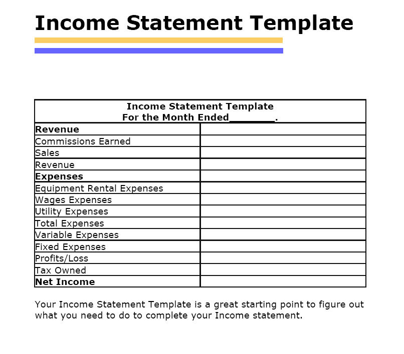 Rental Income Statement Template
